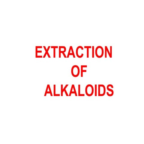 Extractionofalkaloids 