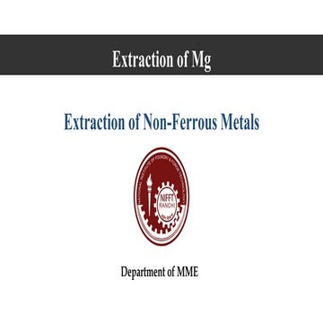 Extraction of magnesium (mg)