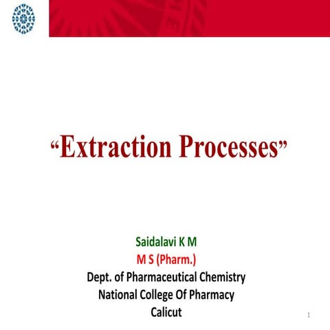 Extraction processes