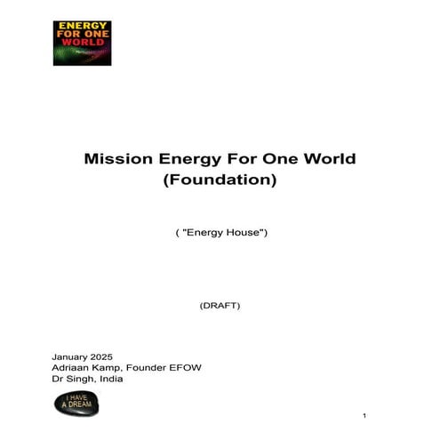 Extract of Mission Energy For One World Foundation 2025