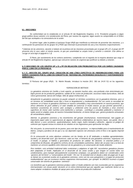 Extracto pleno Diputación de Avila de 28 de enero de 2013