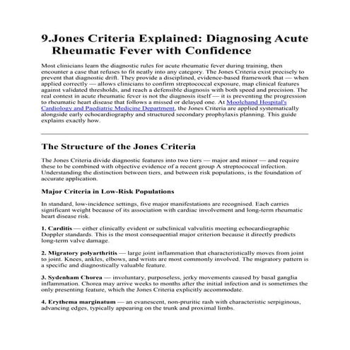 2015 Jones criteria for the diagnosis of rheumatic fever | PPTX