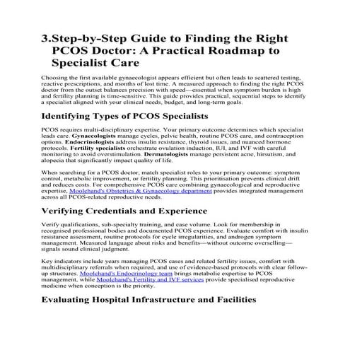 Comprehensive Step-by-Step Guide to Finding the Right PCOS Doctor for ...