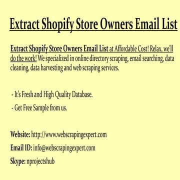 Extract shopify store owners email list