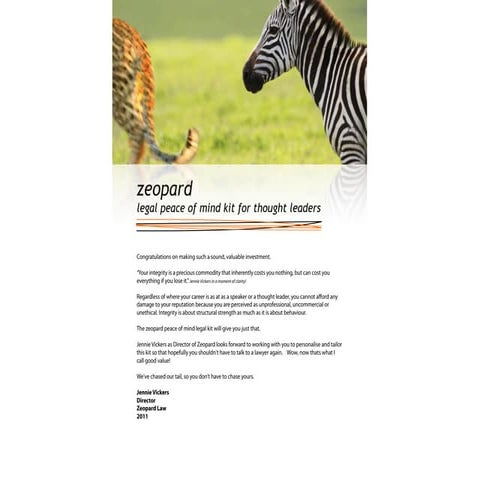 Legal peace of mind kit for thought leaders