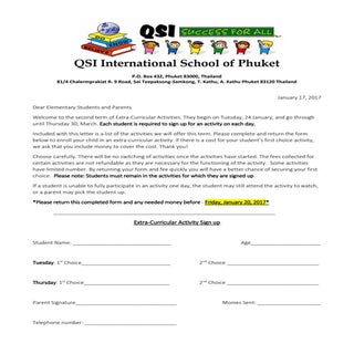 Extra curricular activities term 2 ...