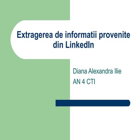 Extragerea de informatii provenite din linked in
