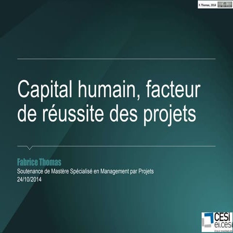 Capital humain, facteur de réussite des projets