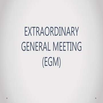 Extraordinary general meeting
