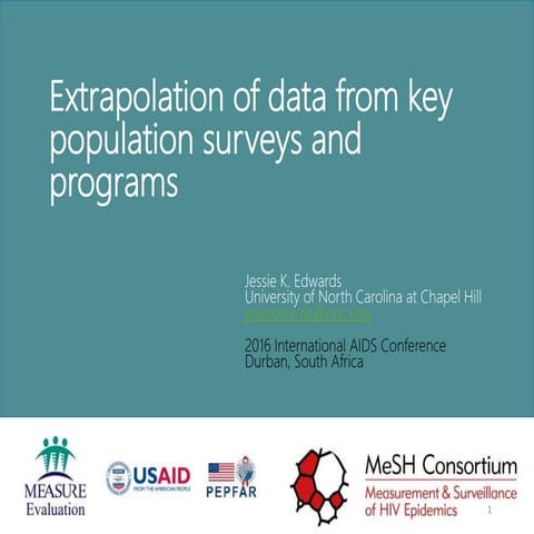 Extrapolation of data from key population surveys and programs