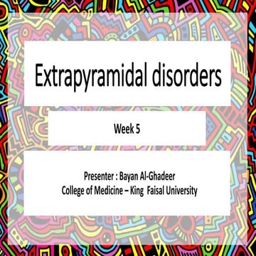 Extrapyramidal system -  parkinson's disease