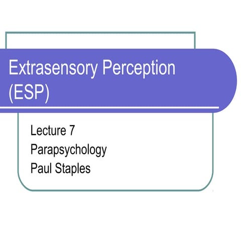 Extrasensory Perception (Esp)