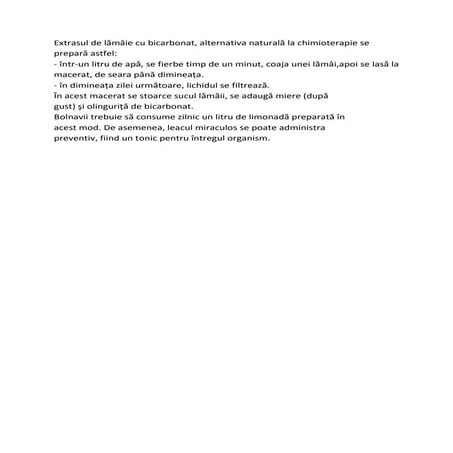 Extrasul de lămâie cu bicarbonat | DOCX