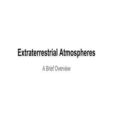 Extraterrestrial atmospheres