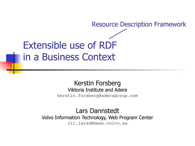 Extensible use of RDF