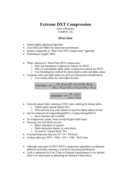 Extreme dxt compression