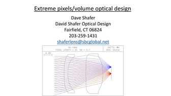 Extreme pixels per volume optical design