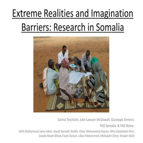 Extreme realities and imagination barriers: Somalia (Savina Tessitore, FAO)