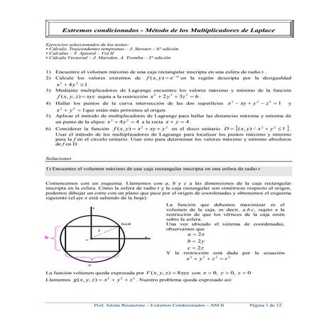 Extremos condicionados