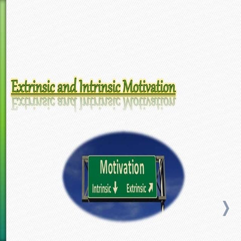 Extrinsic & Intrinsic Motivation