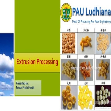 Extrusion processingg in food