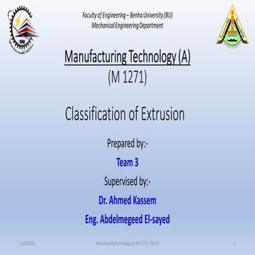 Cold and Hot Extrusion Process | PPTX