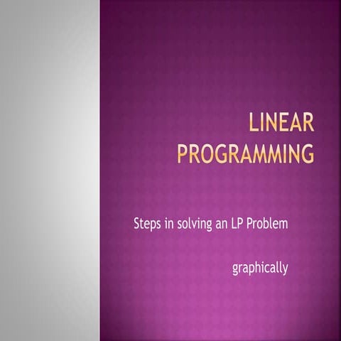 Linear programming | PPT