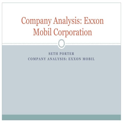 Exxon mobile company anaylsis