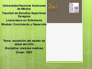 Valoración del estado de salud del niño