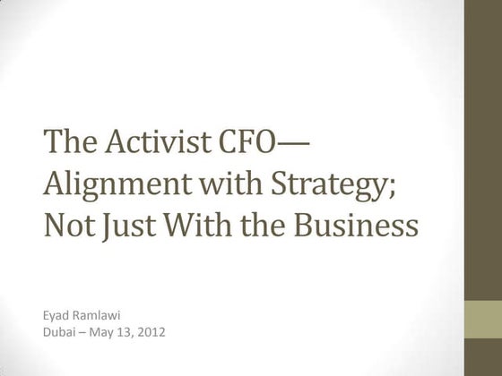 Strategic Role of the CFO