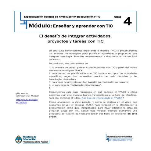 Aplicación del tpack