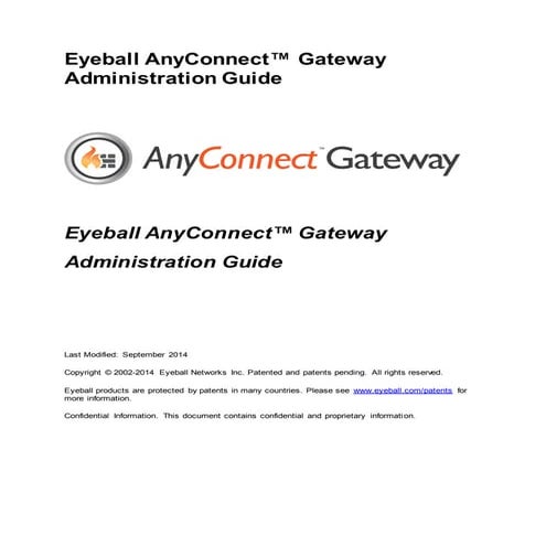 Eyeball AnyConnect™ Gateway Administration Guide