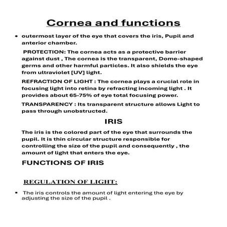 EYE its structure ,parts ,functions pdf. | PDF