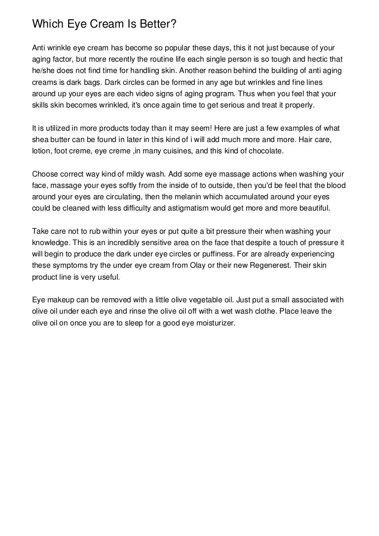 eye cream then moisturize