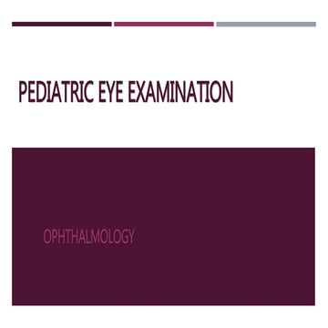Pediatric Eye Examination