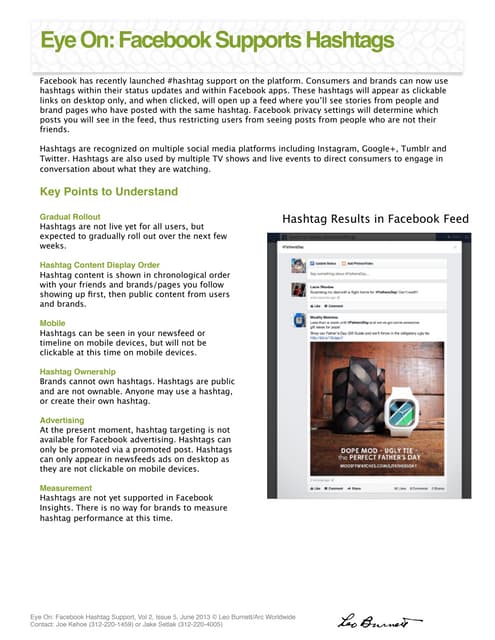 Eye on: Facebook Supports Hasthtags 