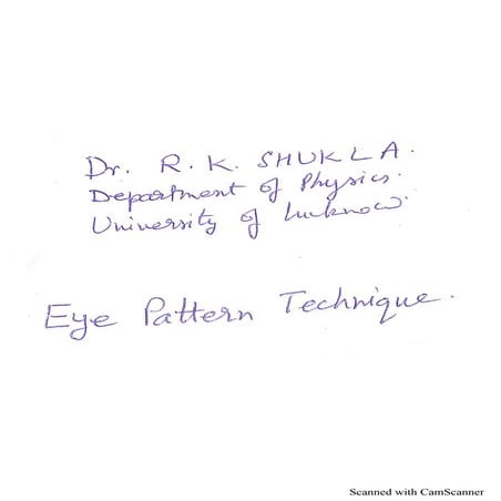 Eye pattern technique | PDF