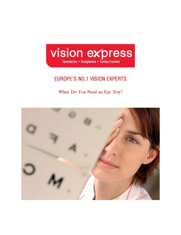 Free Eye test Need of Eye Test Vision Express India