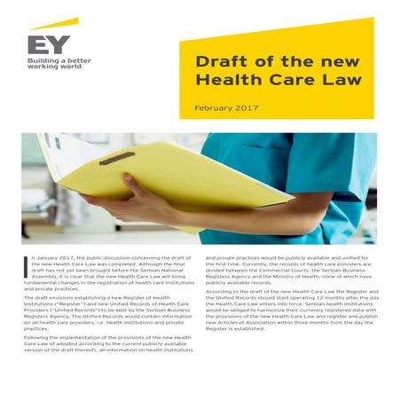 Serbia - Draft of the new Health Care Law | PDF
