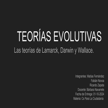 presentación que abarca puntos claves de las teorías evolutivas