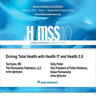 Driving Total Health with Health IT...