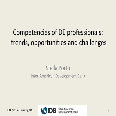 Competencies for DE professionals