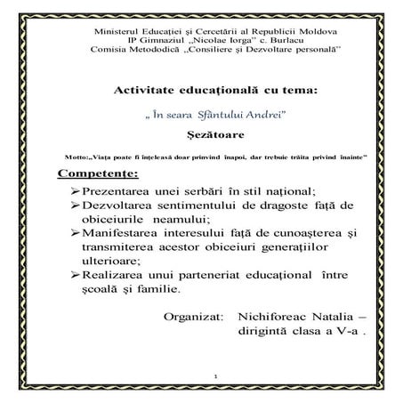 șEzatoarea sf. andrei