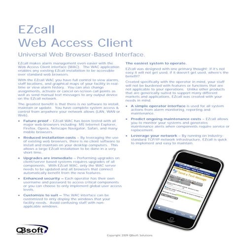 E zcall web access client sales doc