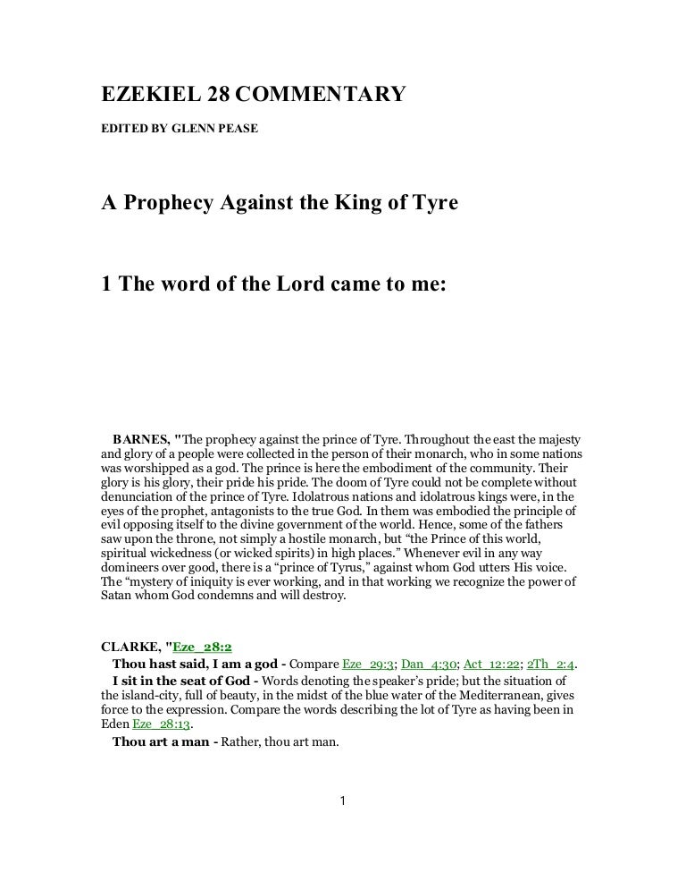 Ezekiel 28 Commentary