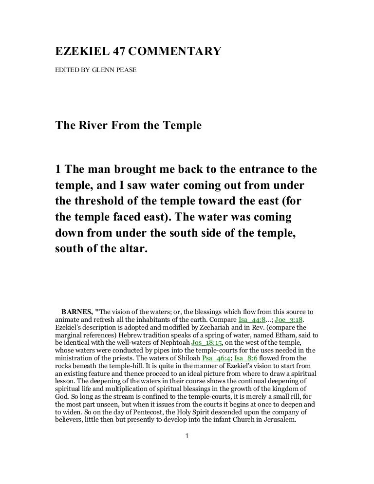 Ezekiel 47 Commentary Ezekiel 47 Commentary