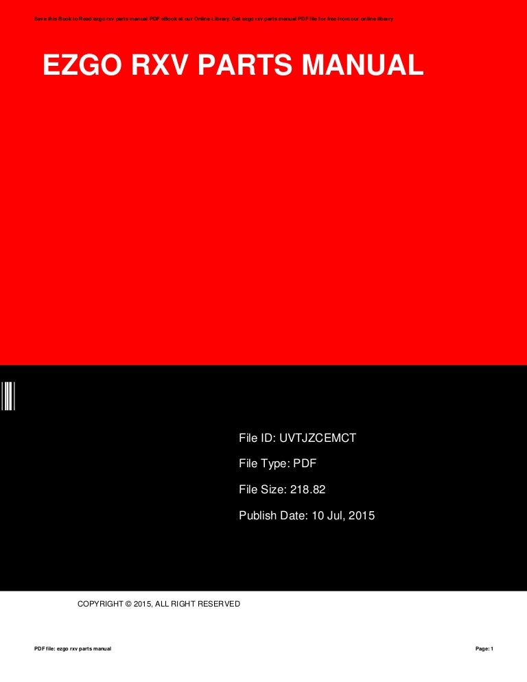 Ezgo rxv-parts-manual