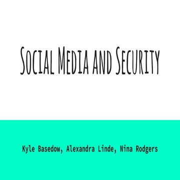 COM 427 Social Media and Security