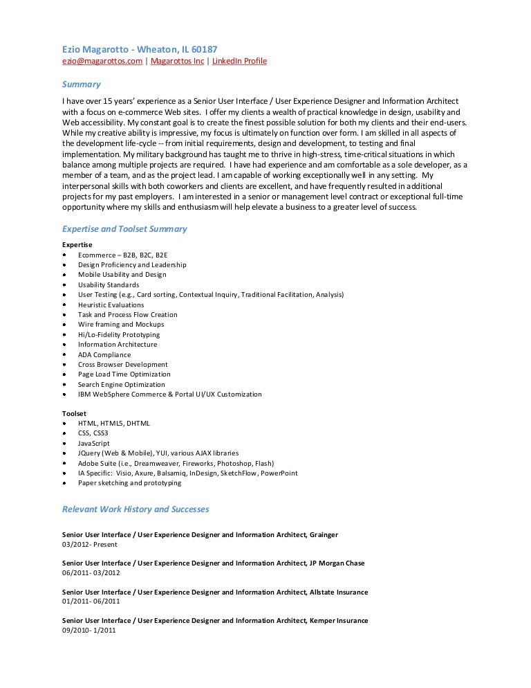 information architect resume