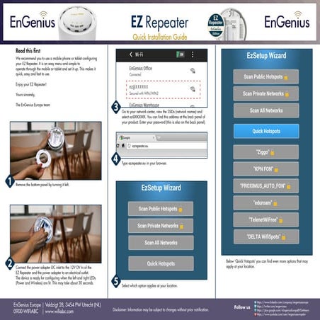Quick Installation Guide EZ Hotspot Extender Extended English | PDF